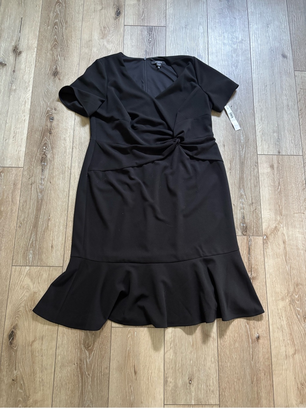 Adorne Classic Black Twist-Front Women’s Dress nwt